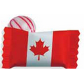 Red Striped Peppermint Candy w/ Stock Canadian Flag Wrapper